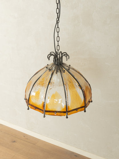Brutalist ceiling lamp with orange glass