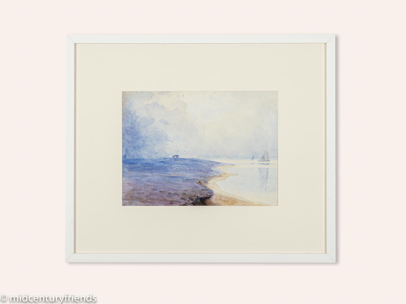 Blaue Küste, Aquarell auf Papier, 49 x 58 cm