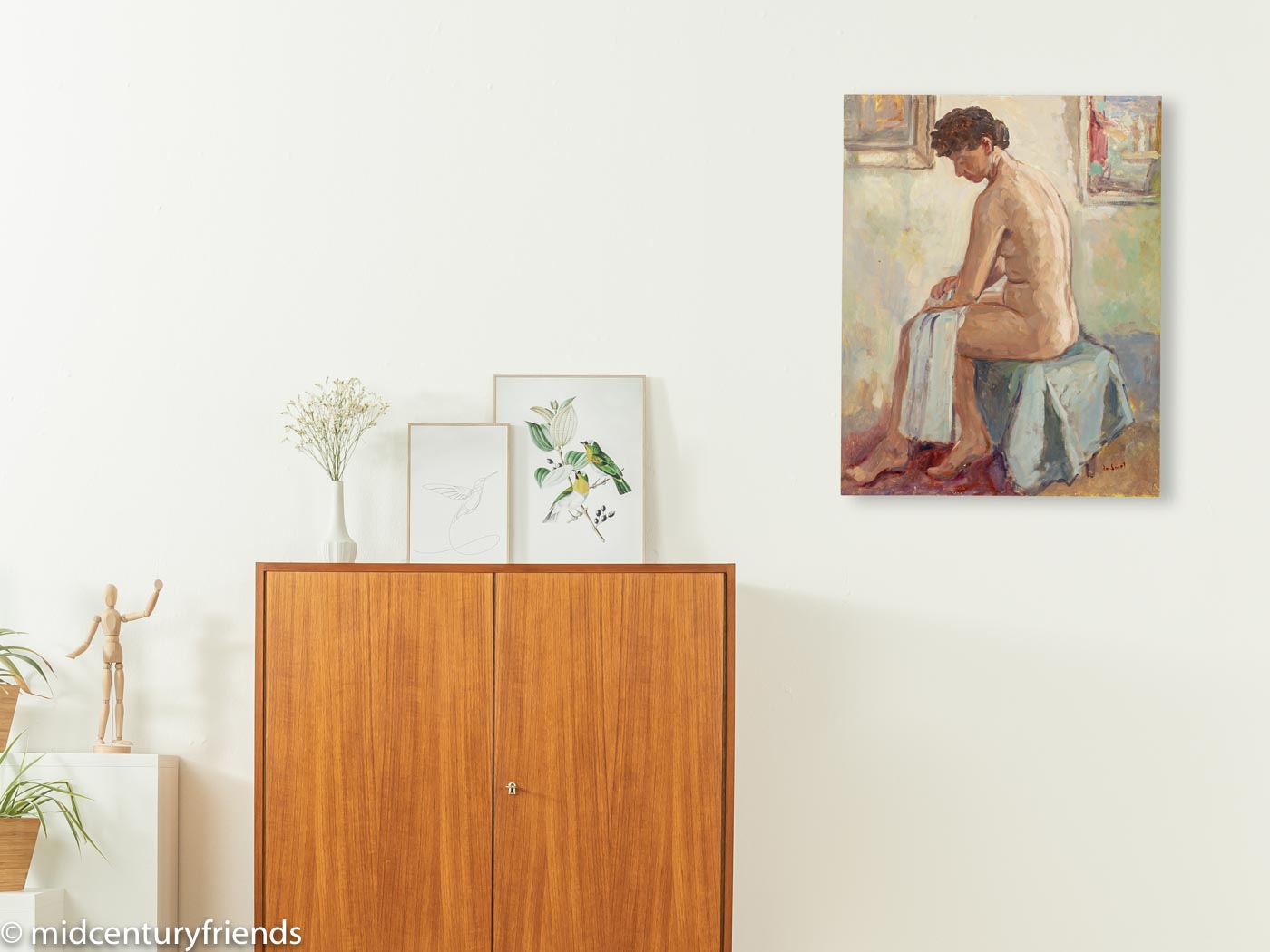Sitzender Frauenakt, Öl auf Platte, 39 x 49 cm