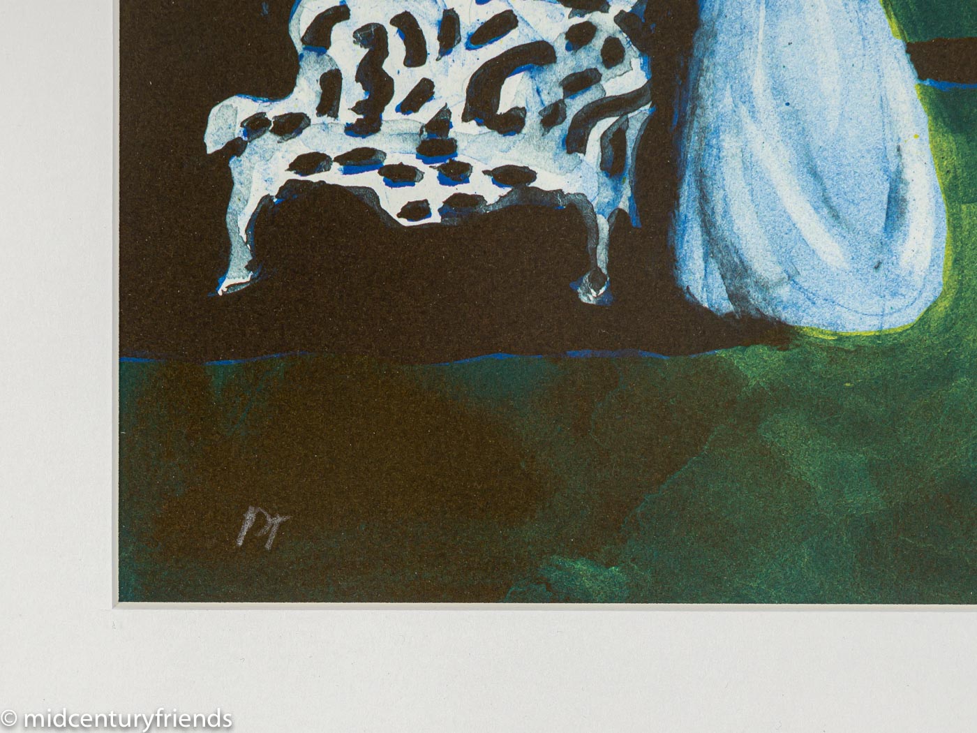 Dame in der Nacht, Farblithographie auf Papier, 48 x 62 cm