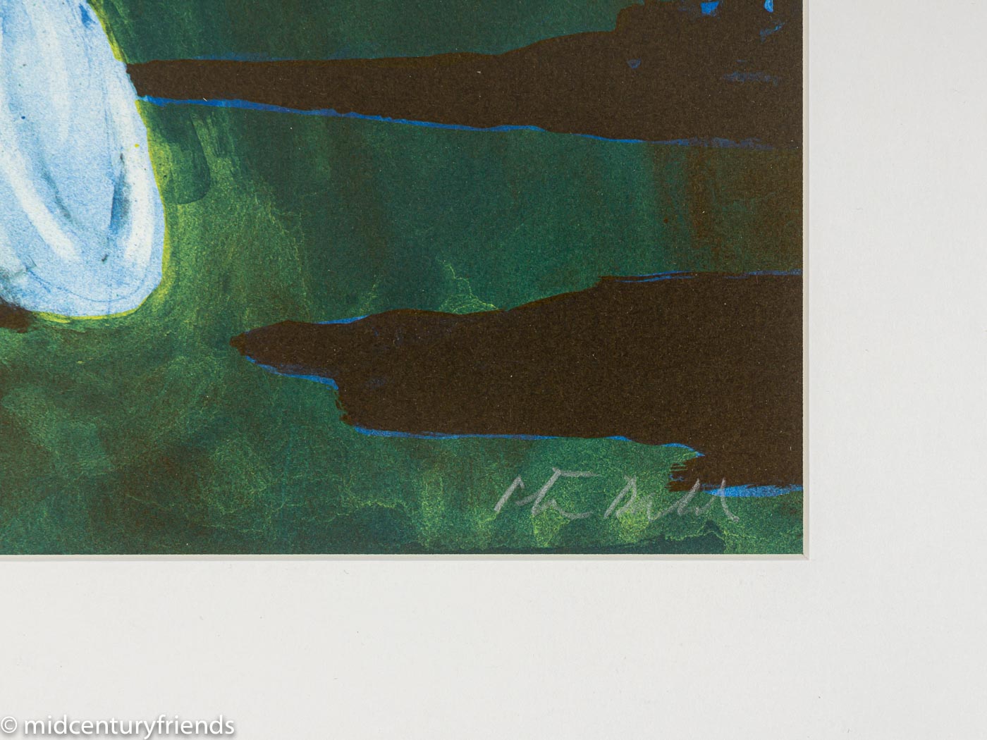 Dame in der Nacht, Farblithographie auf Papier, 48 x 62 cm