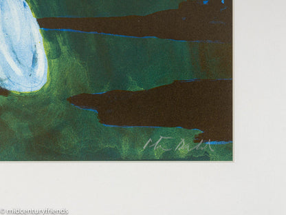 Dame in der Nacht, Farblithographie auf Papier, 48 x 62 cm
