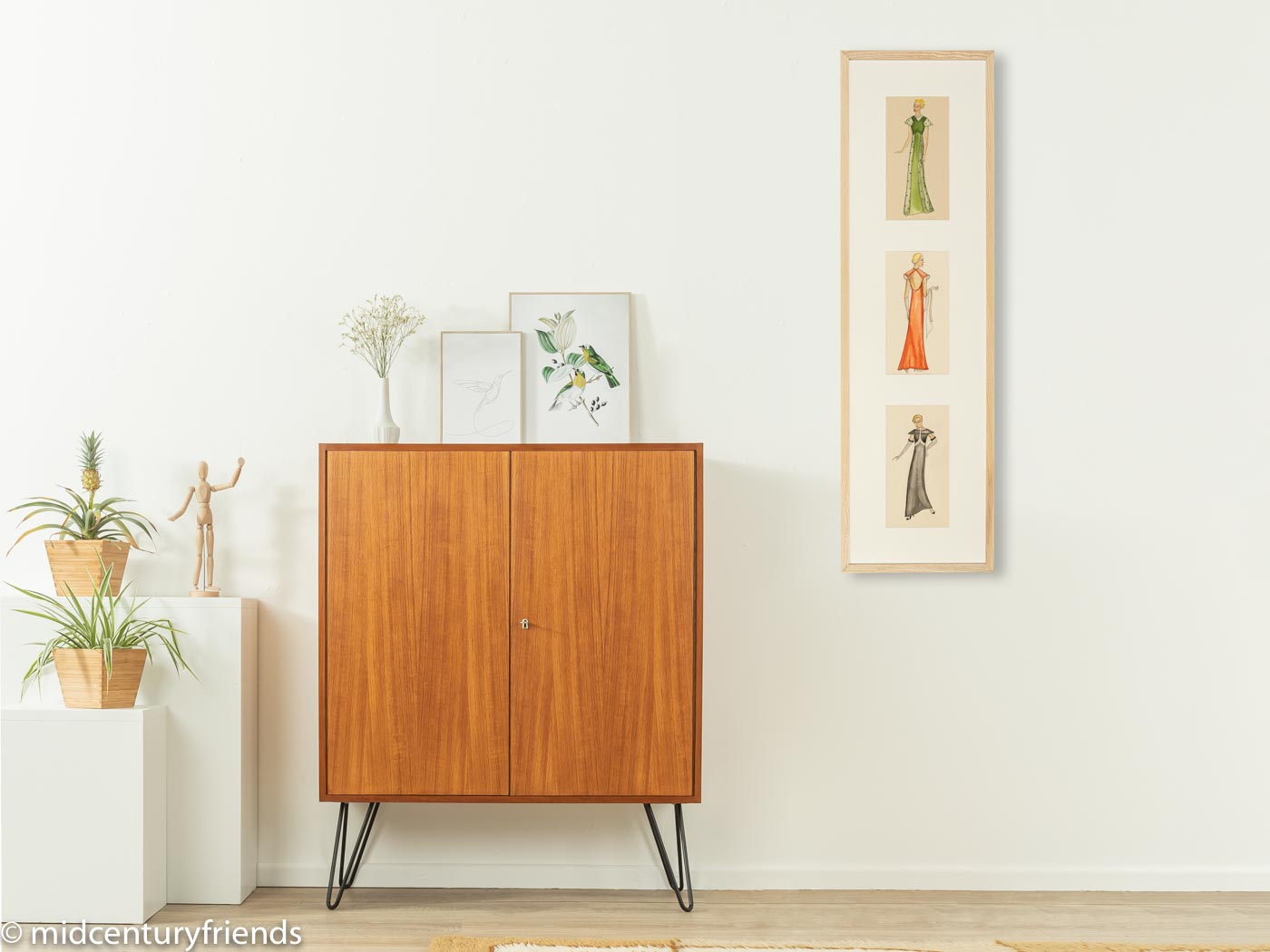 Art Déco Modezeichnungen IV, Gouache auf Papier, 36 x 123 cm