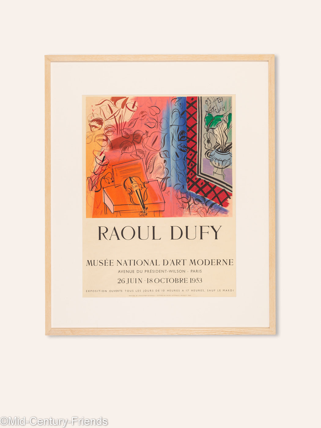 Raoul Dufy, Lithographie Ausstellungsposter, 75 x 91 cm