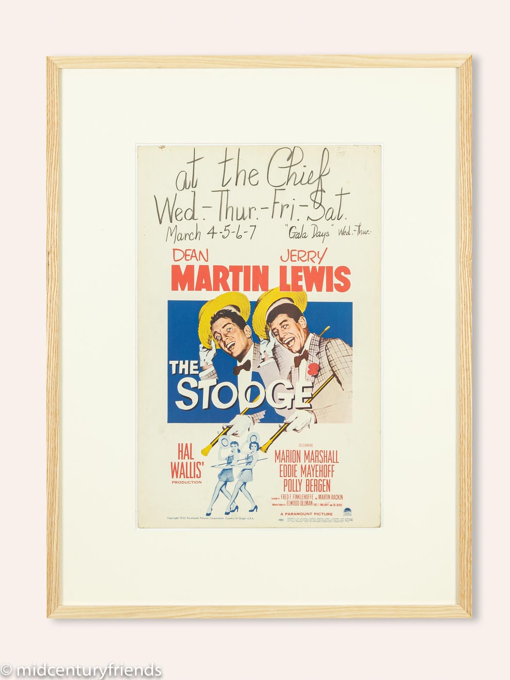 Window card „The Stooge“, Dean Martin & Jerry Lewis, 63 x 83 cm