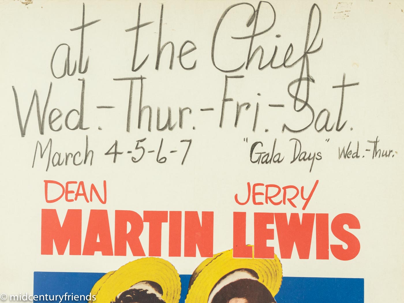 Window card „The Stooge“, Dean Martin & Jerry Lewis, 63 x 83 cm