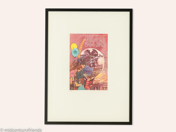 New York World's Fair – Vintage poster 1964-1965 in real wood