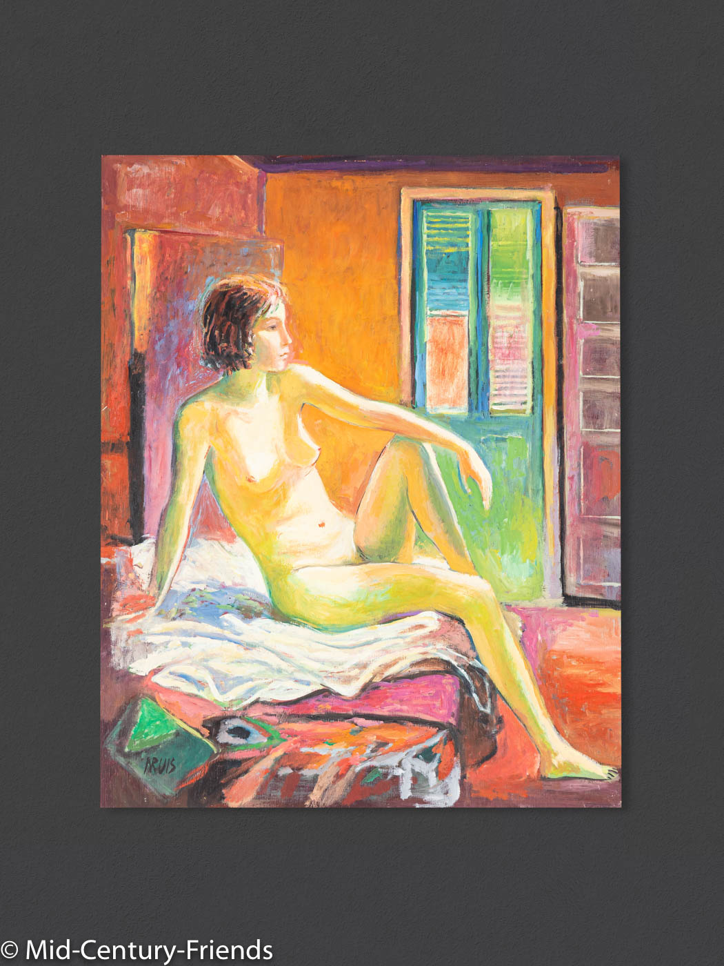 Aktgemälde im expressionistischen Stil, Acryl auf Holz, 40 x 50cm