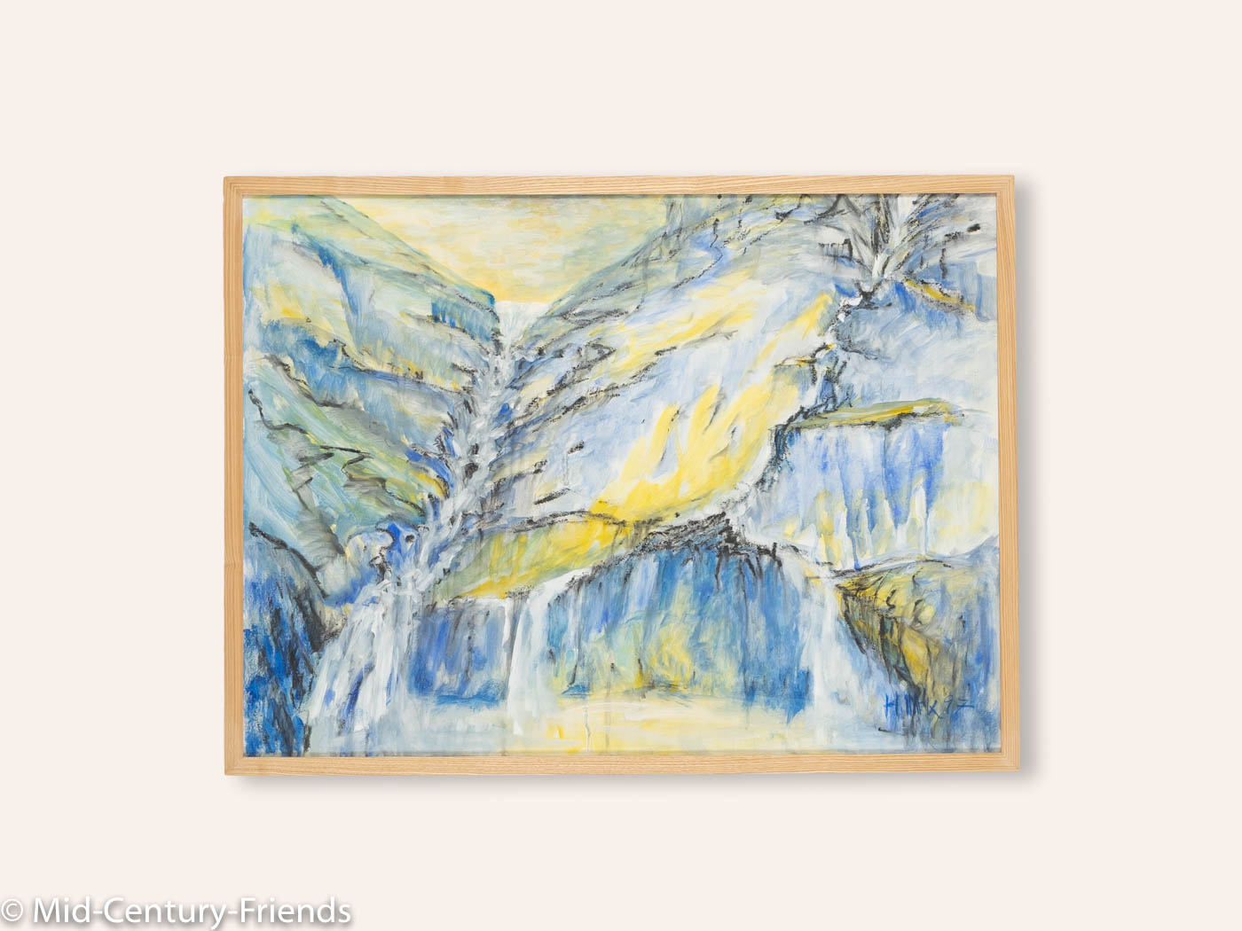 In den Bergen, Mischtechnik auf Karton, 83 x 63 cm