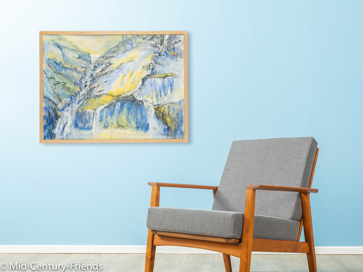 In den Bergen, Mischtechnik auf Karton, 83 x 63 cm