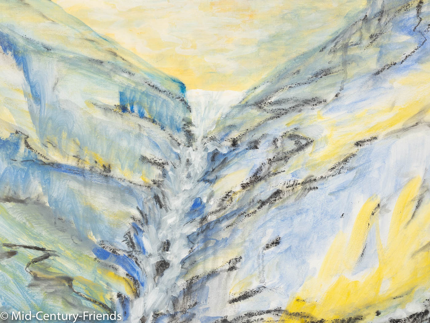In den Bergen, Mischtechnik auf Karton, 83 x 63 cm