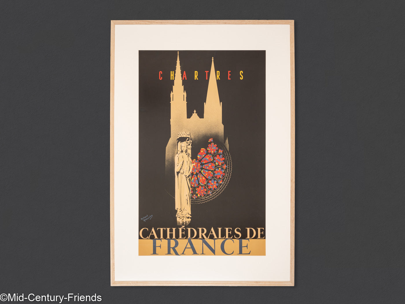 Chartres - Cathédrales de France, Art Déco Reiseposter, 86 x 123 cm