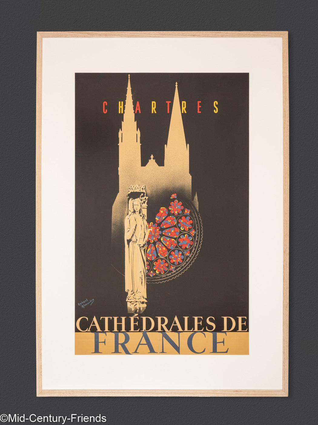 Chartres - Cathédrales de France, Art Déco Reiseposter, 86 x 123 cm