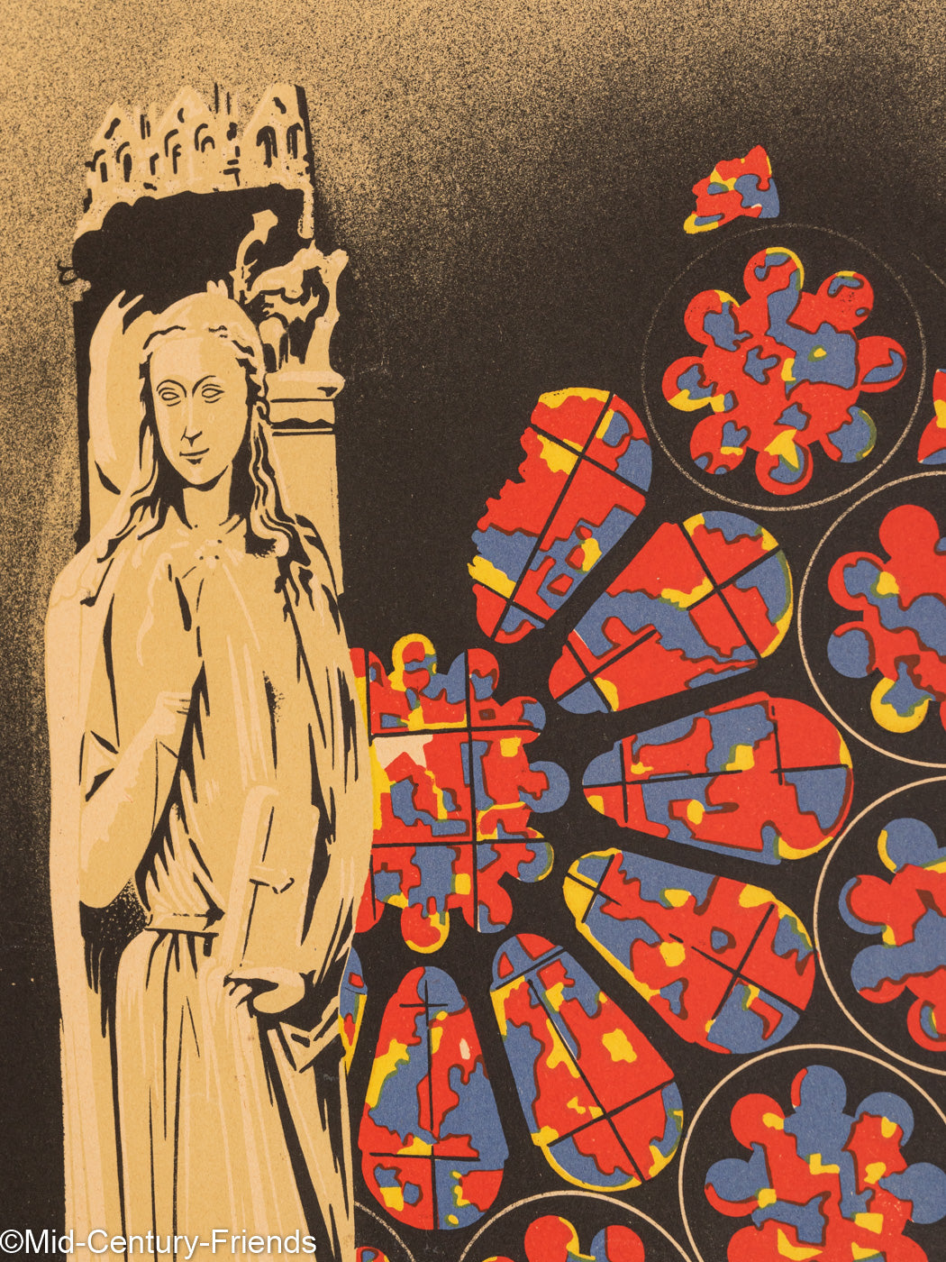 Chartres - Cathédrales de France, Art Déco Reiseposter, 86 x 123 cm