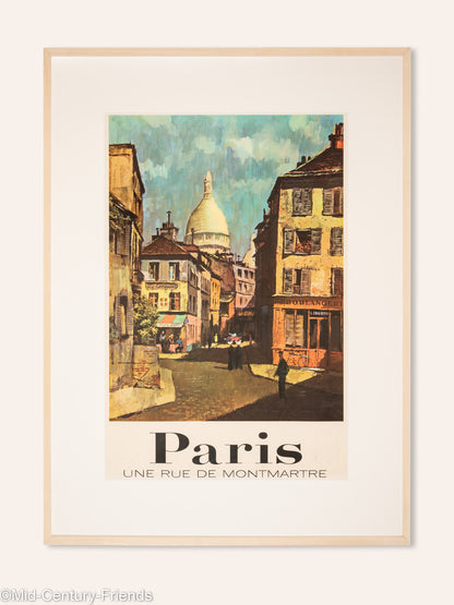 Paris - Une Rue de Montmartre, Reiseposter, 91 x 123 cm