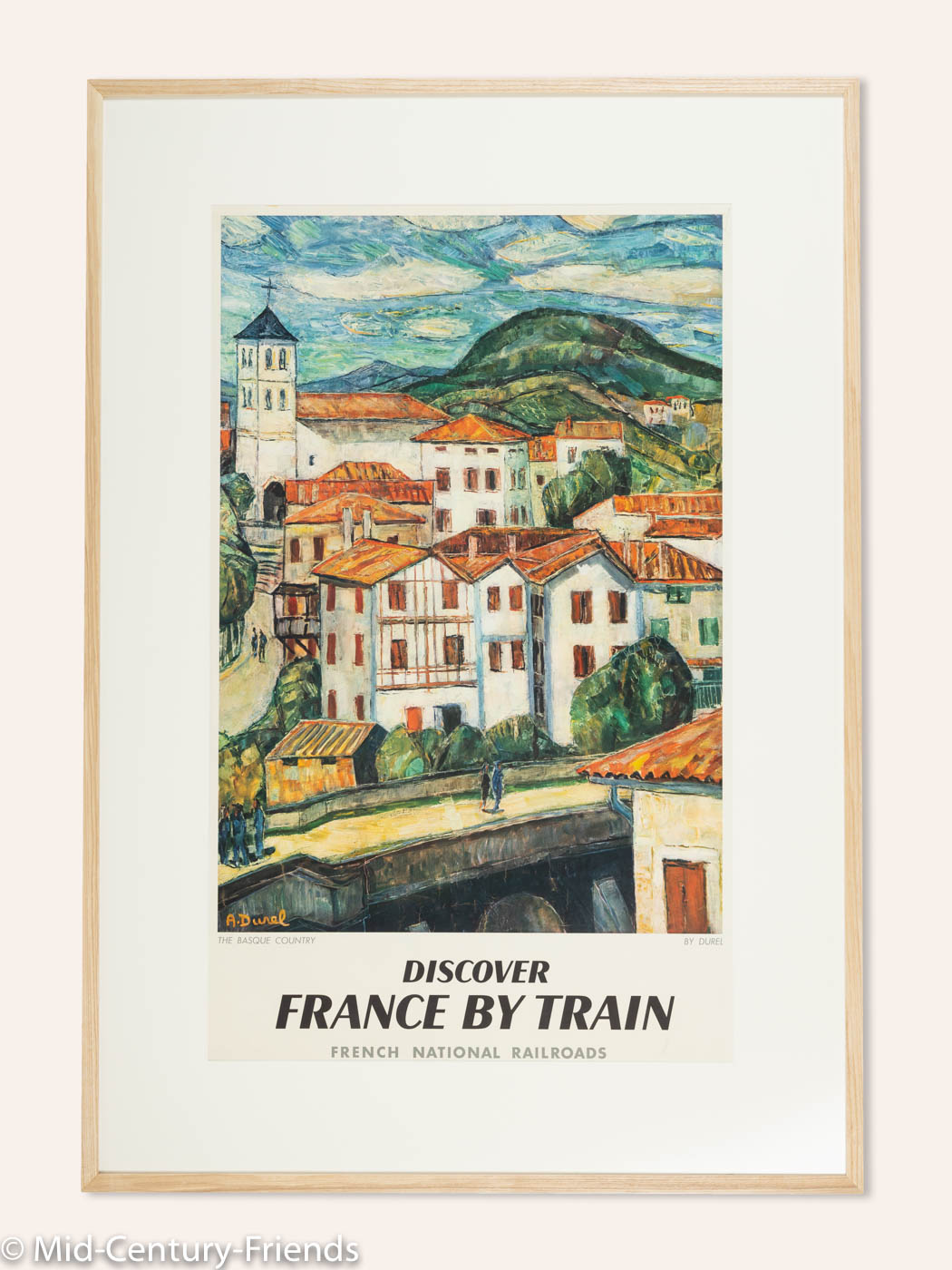 DISCOVER FRANCE BY TRAIN – THE BASQUE COUNTRY, SNCF REISEPOSTER, 87 X 124 CM