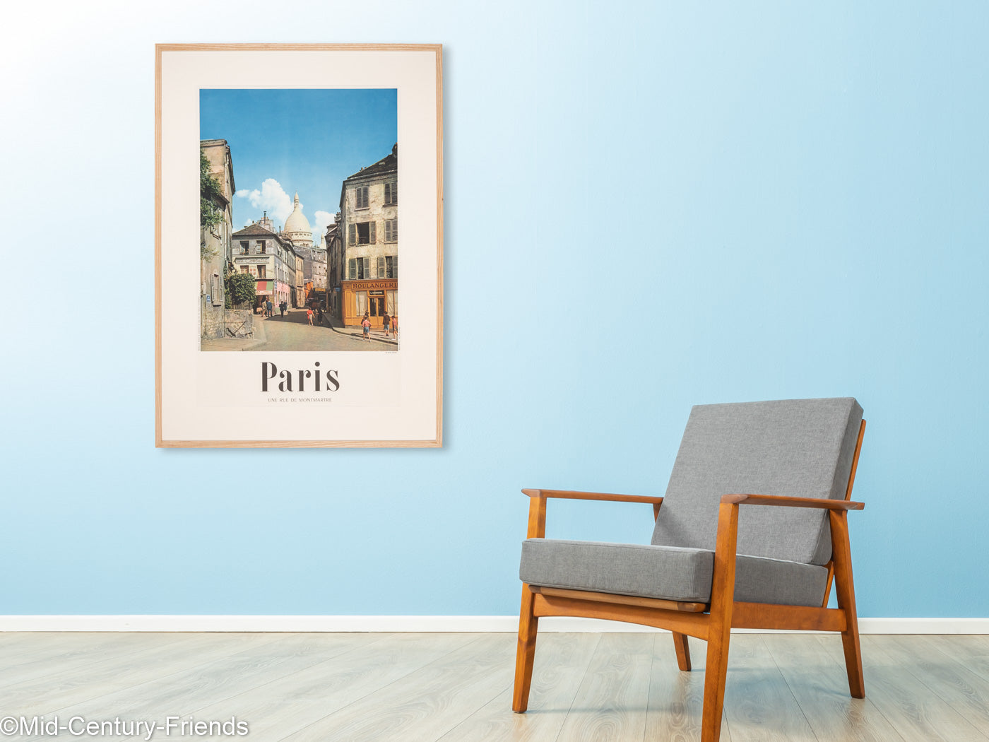 Paris - Une Rue de Montmartre, Reiseposter, 85 x 118 cm
