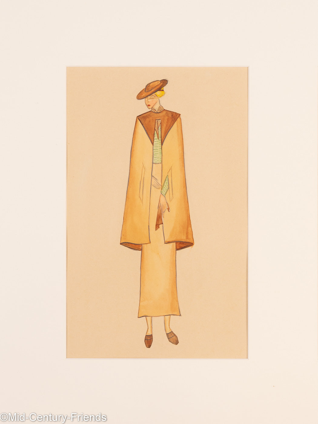 Art Déco Modezeichnungen II, Gouache auf Papier, 93 x 52 cm