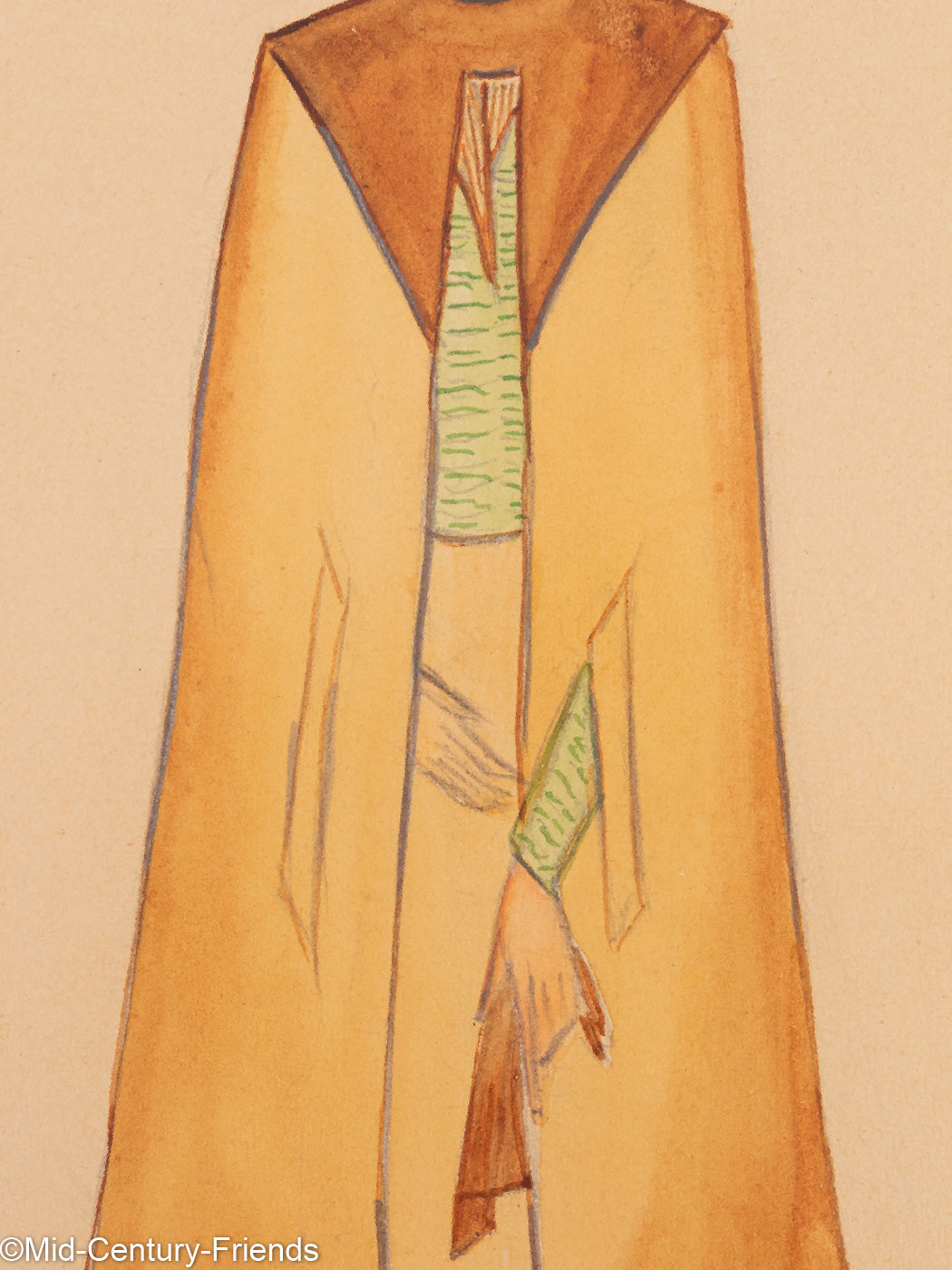 Art Déco Modezeichnungen II, Gouache auf Papier, 93 x 52 cm