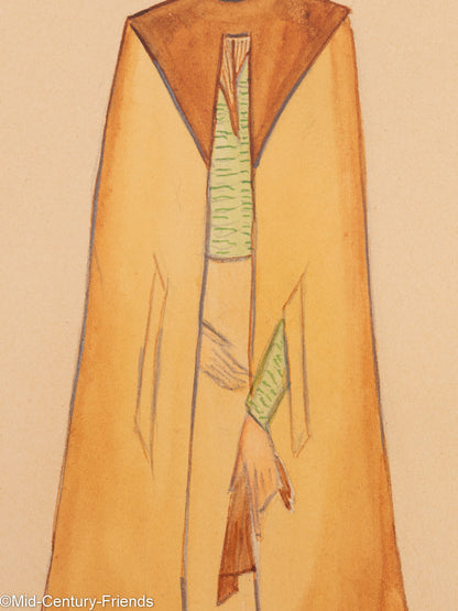 Art Déco Modezeichnungen II, Gouache auf Papier, 93 x 52 cm