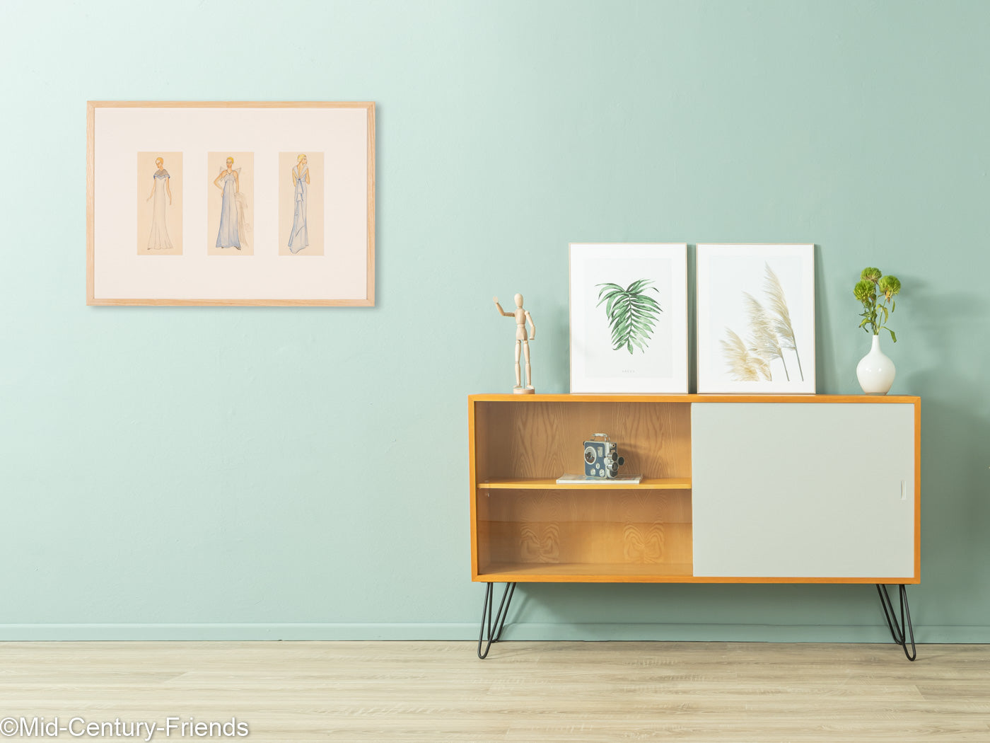 Art Déco Modezeichnungen VI, Gouache auf Papier, 83 x 59 cm