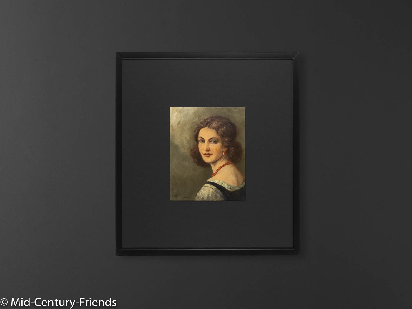 Portrait einer Frau aus den 1920er Jahren, Öl auf Platte, 55 x 60 cm