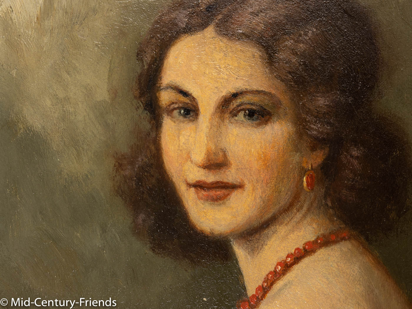 Portrait einer Frau aus den 1920er Jahren, Öl auf Platte, 55 x 60 cm