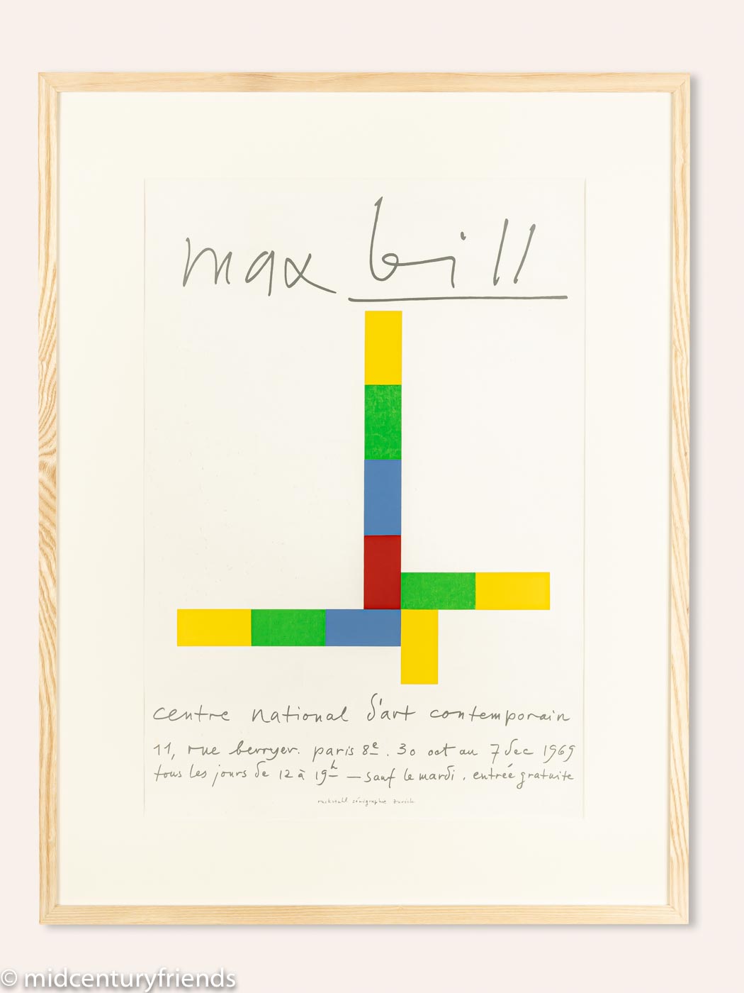 Max Bill Ausstellungsplakat, 63 x 82 cm