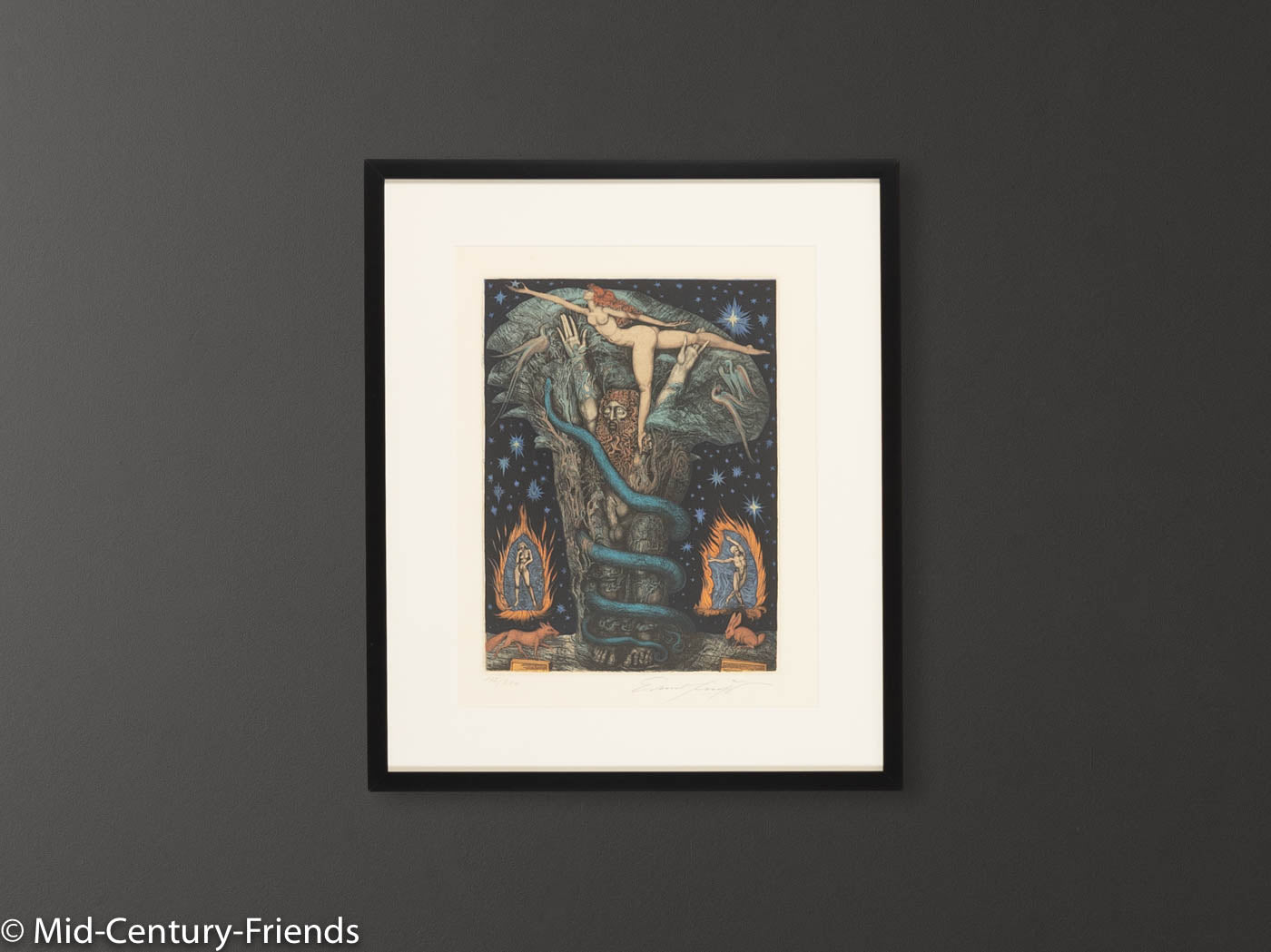 Adams Traum, Farbradierung, 53 x 63 cm