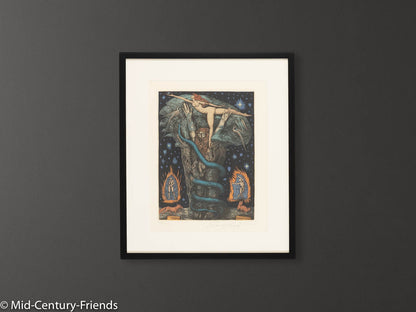 Adams Traum, Farbradierung, 53 x 63 cm
