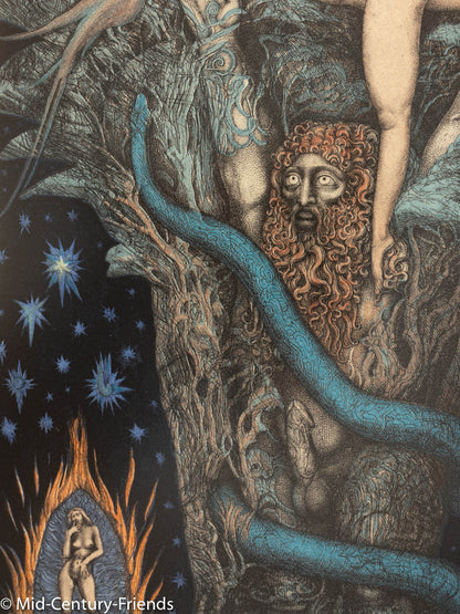 Adams Traum, Farbradierung, 53 x 63 cm