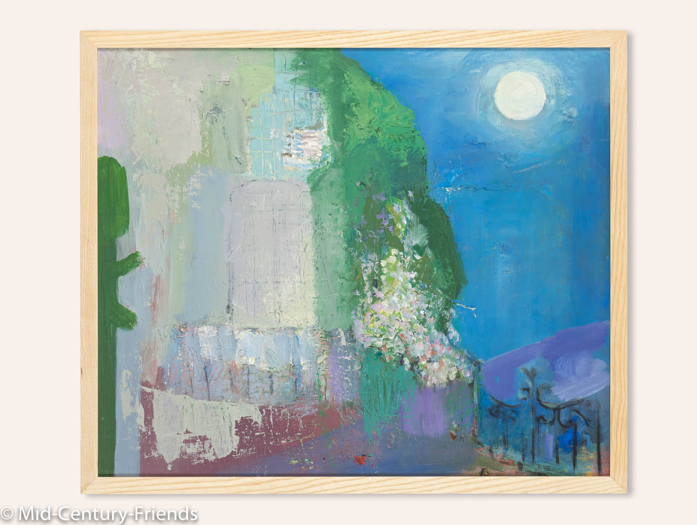 Der Mond, Öl auf Hartfaserplatte, 54 x 64 cm