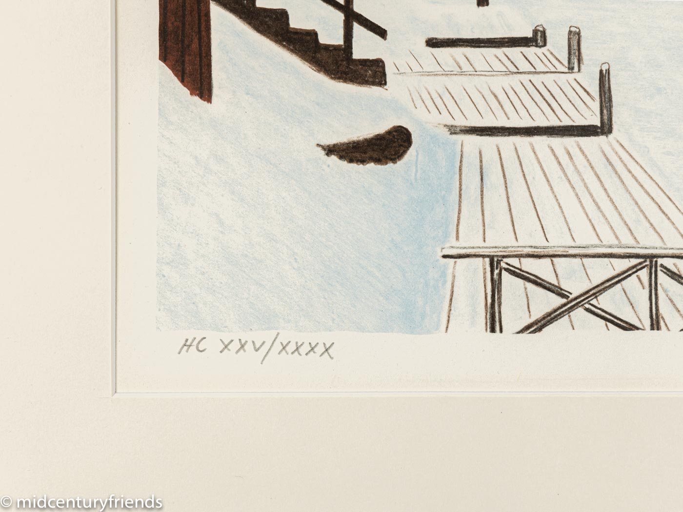 Schwedischer Winter, Farblithographie, 73 x 63 cm