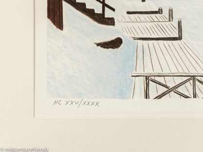 Schwedischer Winter, Farblithographie, 73 x 63 cm
