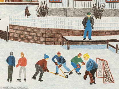Schwedischer Winter, Farblithographie, 73 x 63 cm