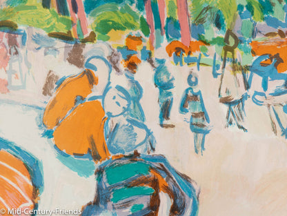 Hafenpromenade, Farblithographie