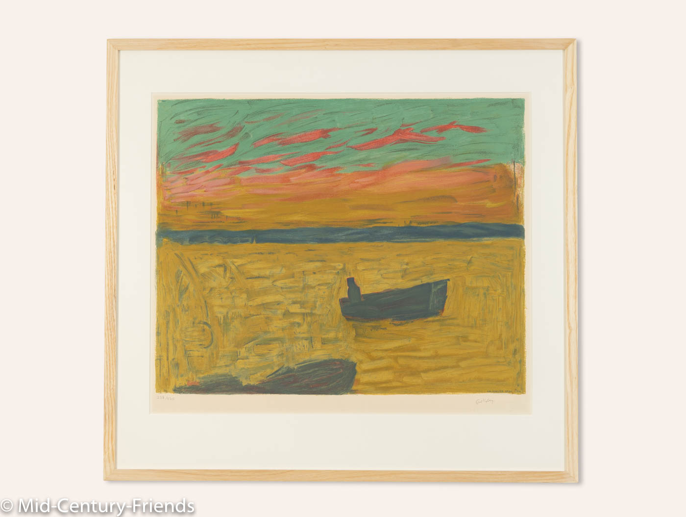 Fischer, Farblithographie, 83 x 77 cm