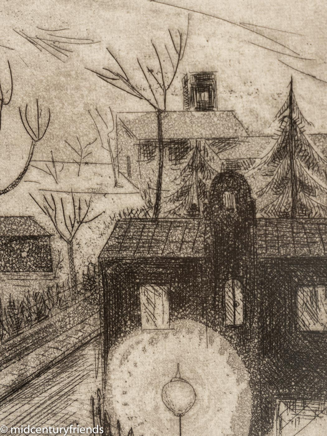 Nachtwächter, S/W Radierung Probedruck, 62 x 74 cm