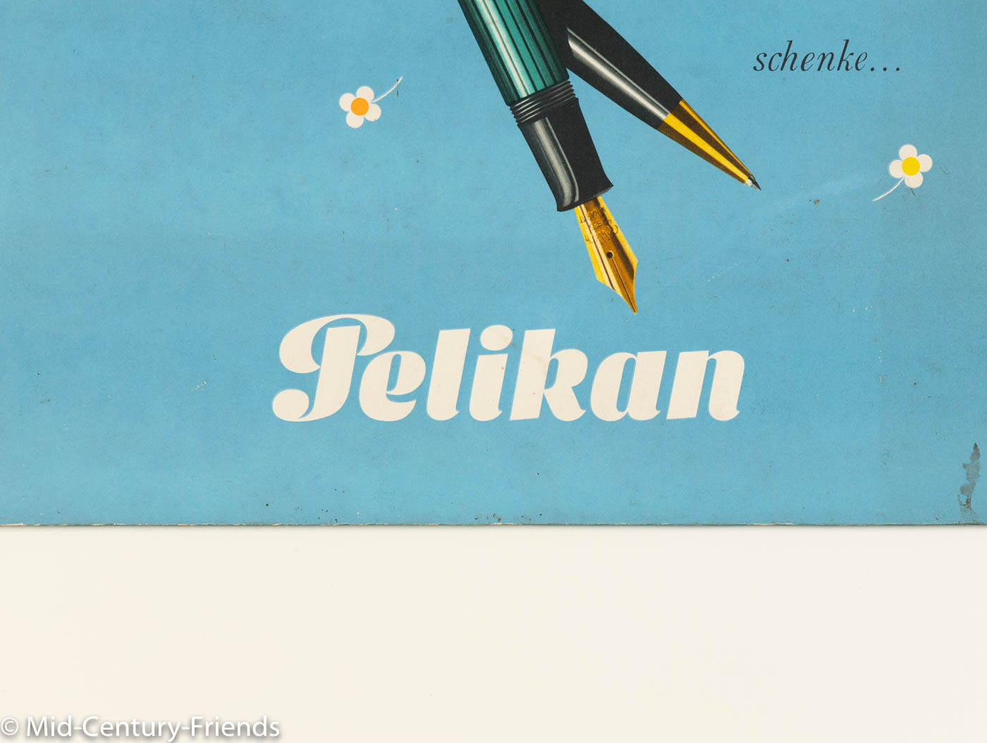 Pelikan Füller, Werbeschild in Pastell
