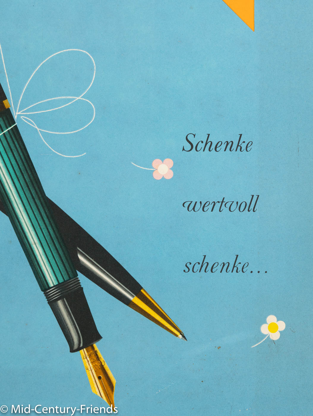 Pelikan Füller, Werbeschild in Pastell