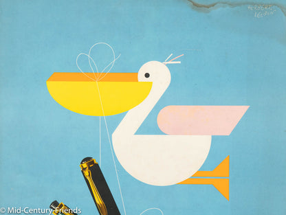 Pelikan Füller, Werbeschild in Pastell