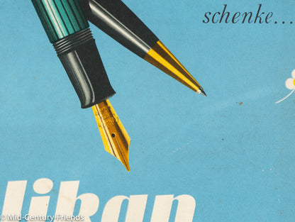 Pelikan Füller, Werbeschild in Pastell