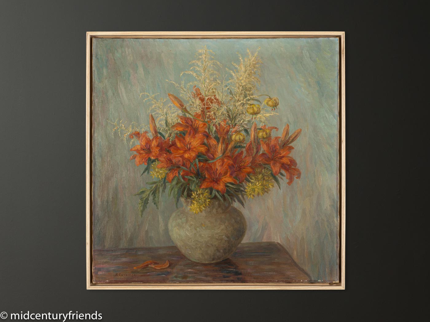 Rote Lilien, Öl auf Leinwand, 74 x 74 cm
