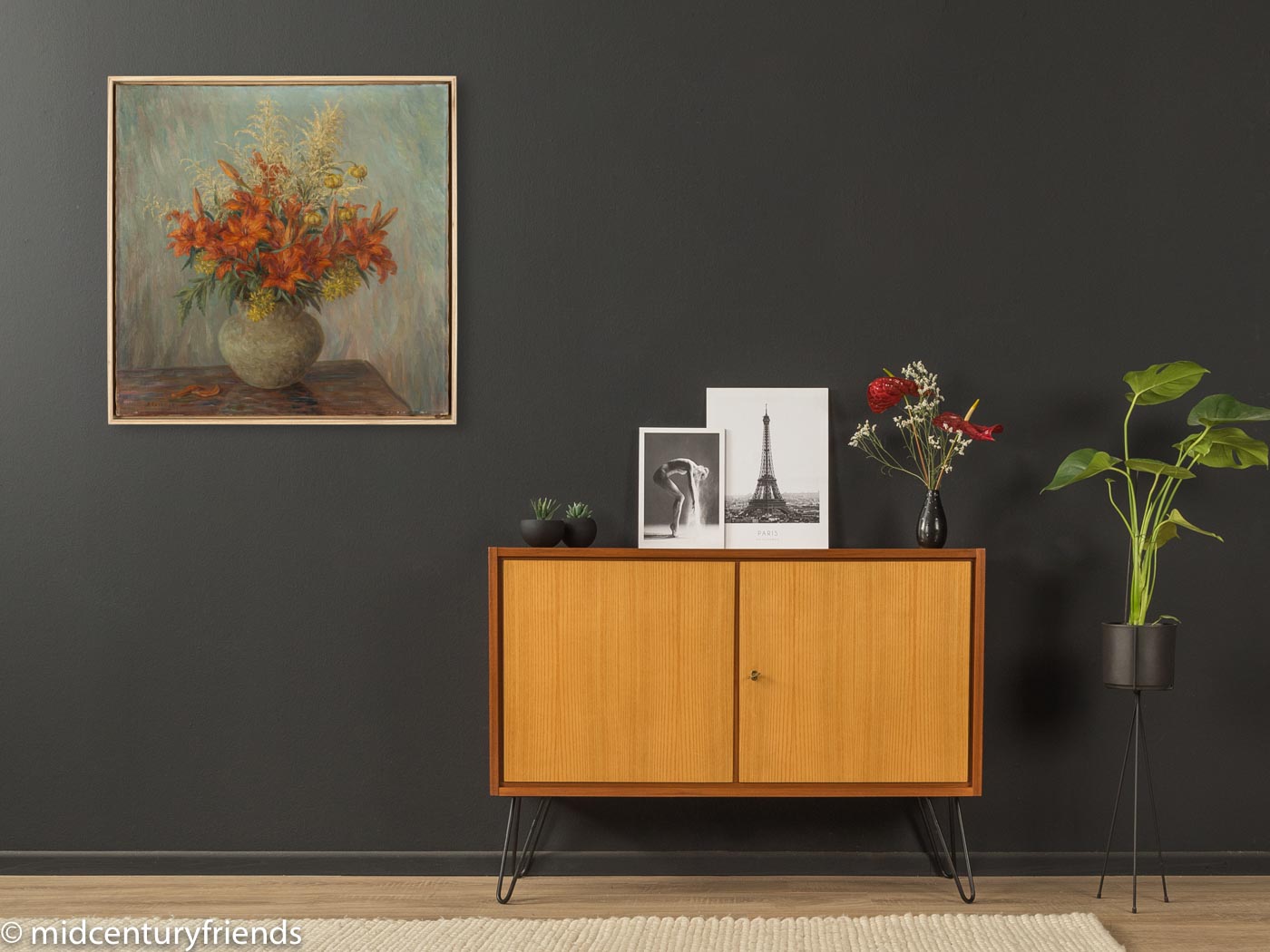Rote Lilien, Öl auf Leinwand, 74 x 74 cm