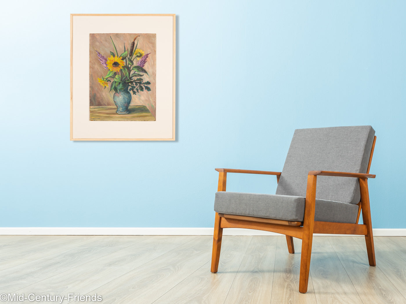 Sommerlicher Blumenstrauß, Öl auf Platte, 76 x 91 cm