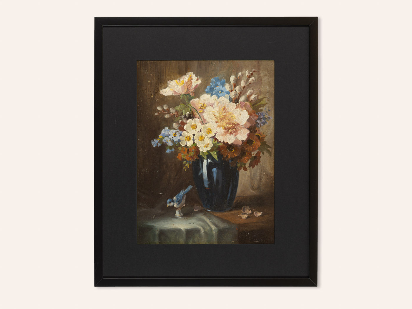 Blumenstrauß, Öl auf Platte, 55 x 66 cm