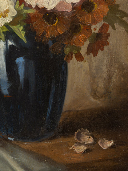 Blumenstrauß, Öl auf Platte, 55 x 66 cm