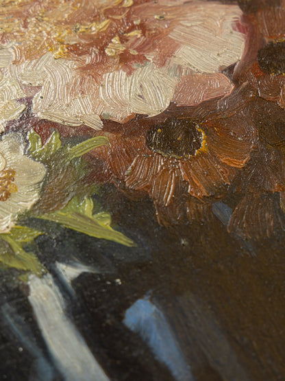 Blumenstrauß, Öl auf Platte, 55 x 66 cm