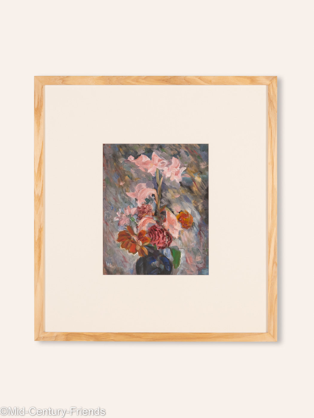 Blumen in Pastell, Acryl auf Karton, 53 x 58 cm