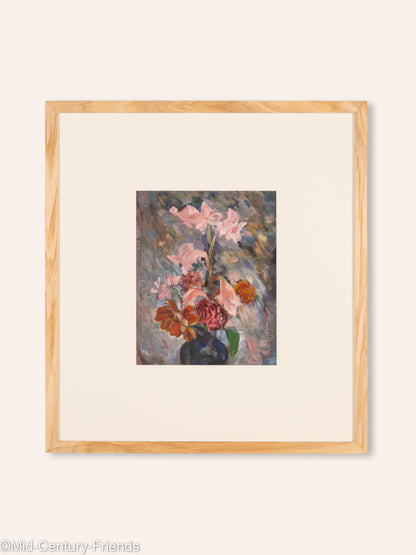 Blumen in Pastell, Acryl auf Karton, 53 x 58 cm